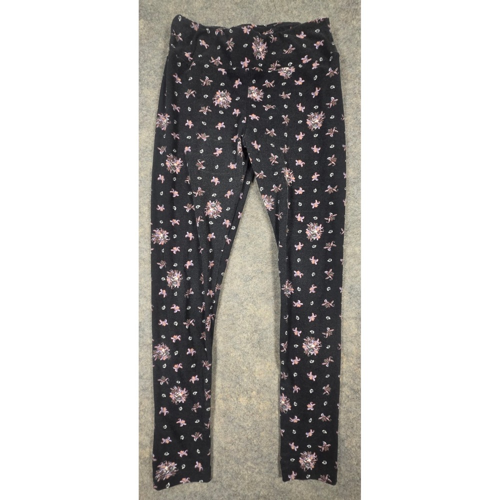 LuLaRoe Disney Villains Ursula Leggings Black Floral OS One Size Little Mermaid